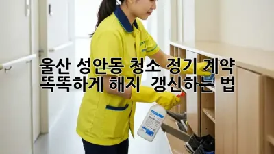 울산 성안동 청소 정기 계약🏠✨ 똑똑하게 해지 & 갱신하는 법!